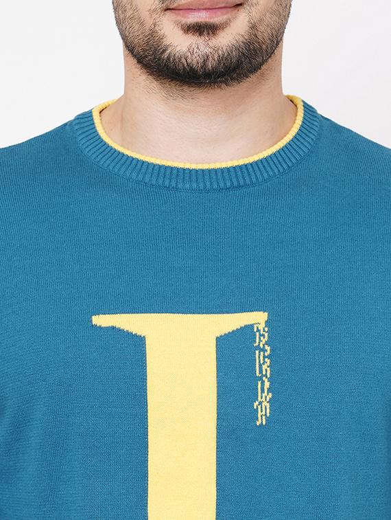 blue cotton typographic pullover - 21000436 - Standard Image - 4