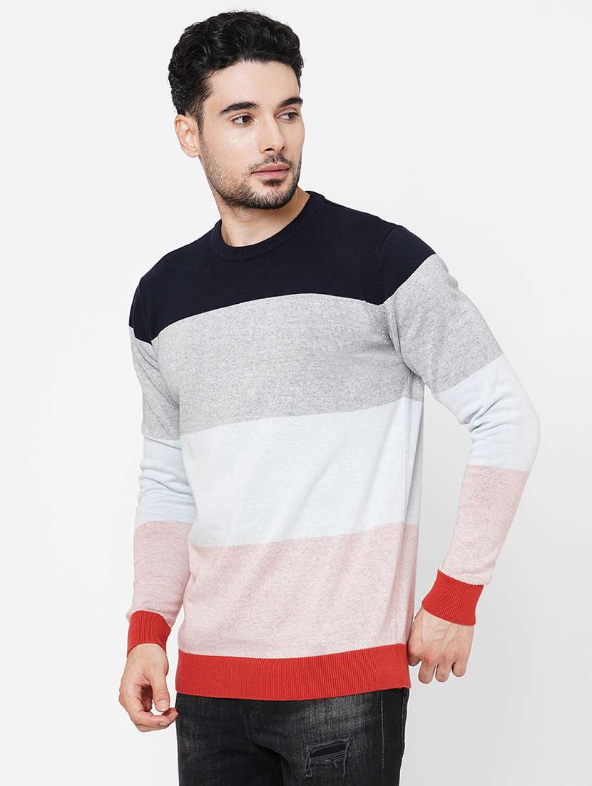 multicolored cotton striped pullover - 21000443 -  Standard Image - 1