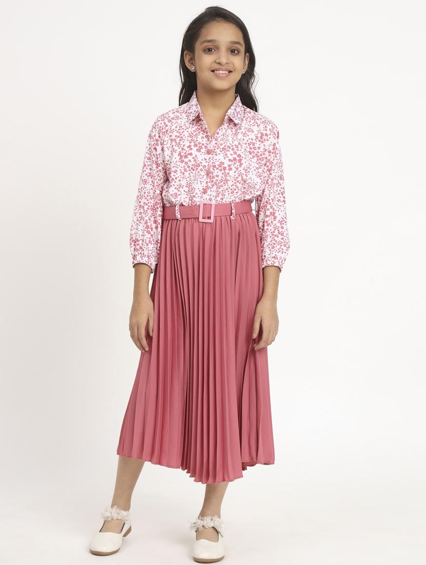 peach polyester frock