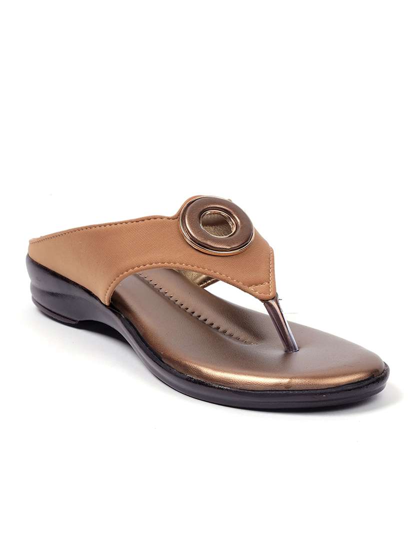 Buy online Beige Synthetic Slip On Sandals from flats for Women by