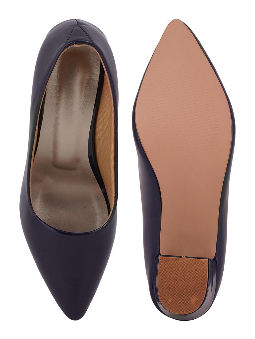navy synthetic slip on pumps - 21000720 - Standard Image - 4