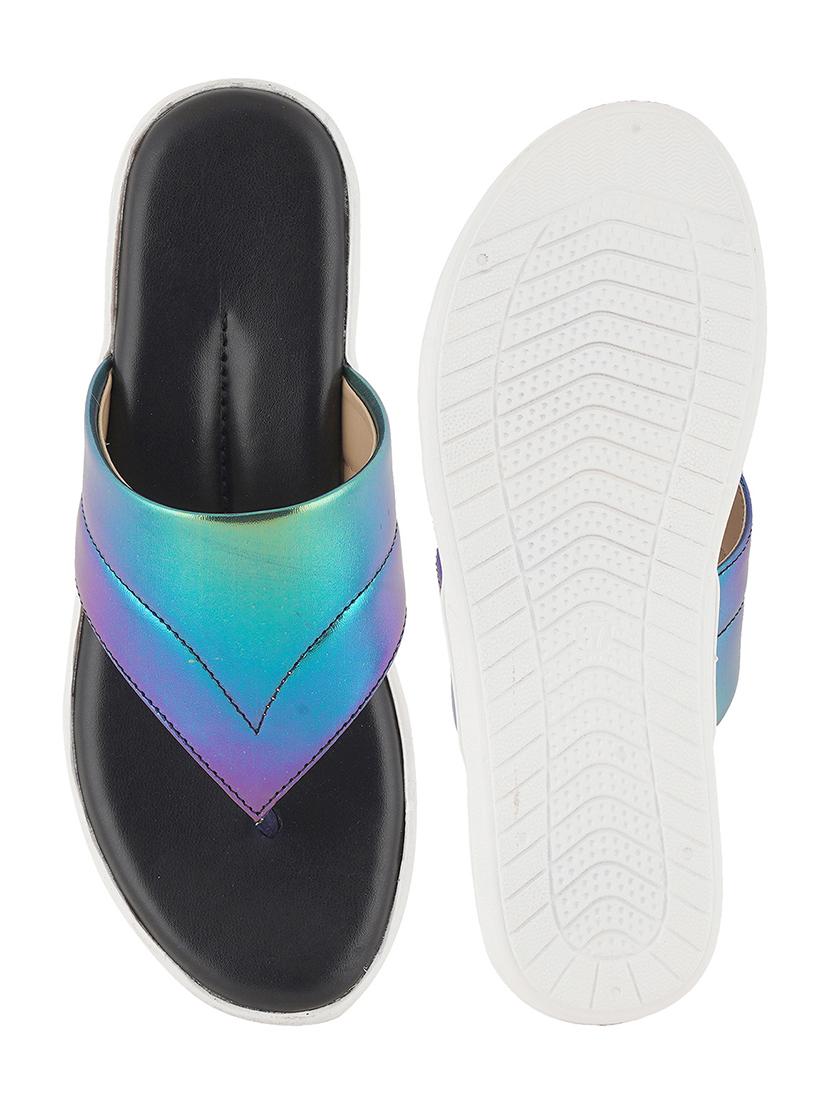 black synthetic slip on sandals - 21000750 - Standard Image - 4