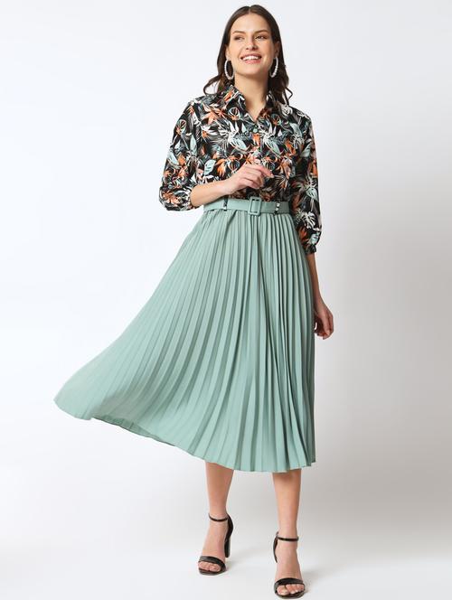 women tropical printed a-line dress - 21000969 - Standard Image - 0