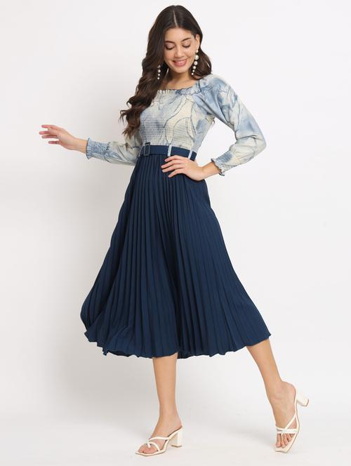 women abstract printed a-line dress - 21000974 - Standard Image - 0