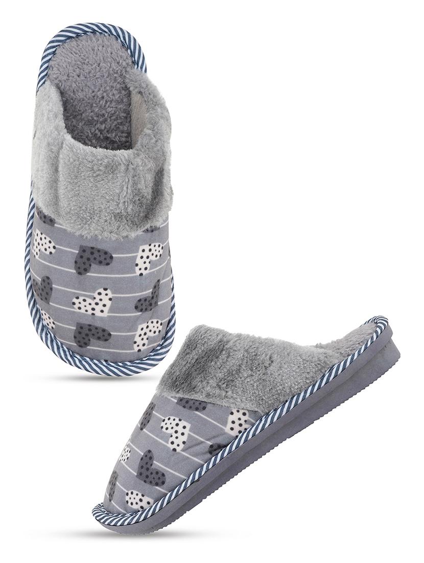 grey fur slip on flip flops - 21004313 - Standard Image - 1