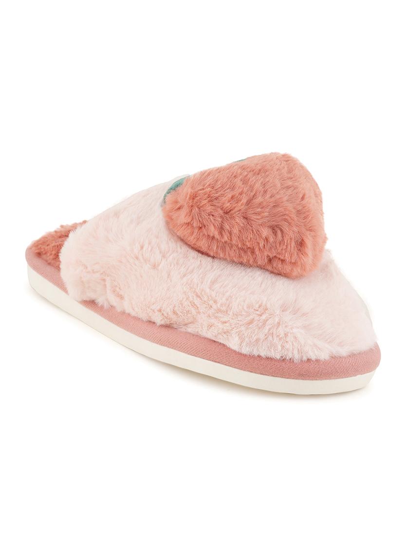 pink fur slip on flip flops - 21004321 -  Standard Image - 1