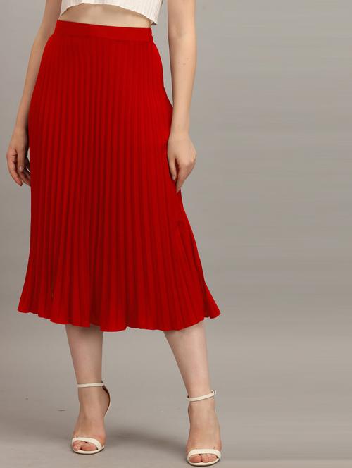 red polyester aline skirts - 21008402 -  Standard Image - 0