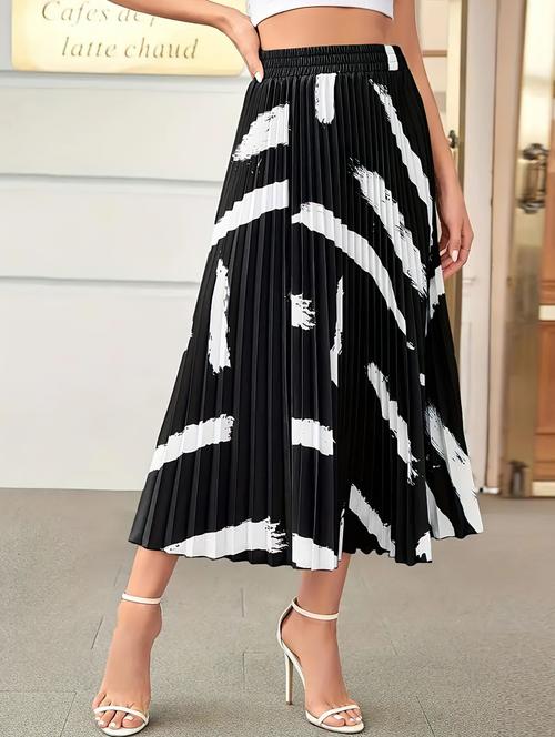 black polyester aline skirts - 21008407 -  Standard Image - 0