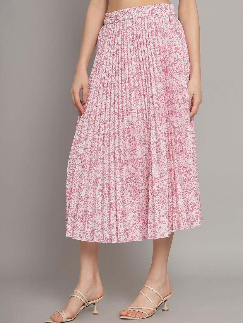pink floral printed detailed skirt - 21008412 - Zoom Image - 0