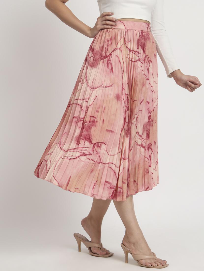 women mid-rise printed pleated skirt - 21008414 -  Standard Image - 1