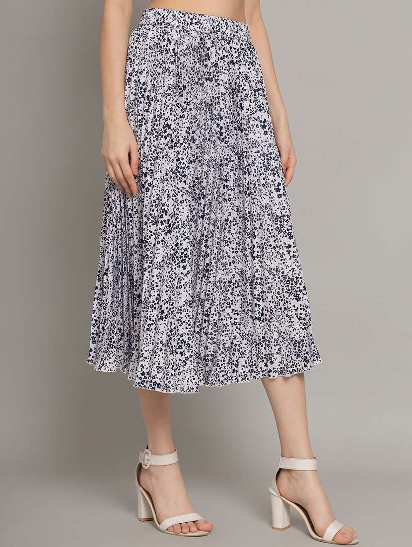 white floral printed detailed skirt - 21008443 - Standard Image - 1