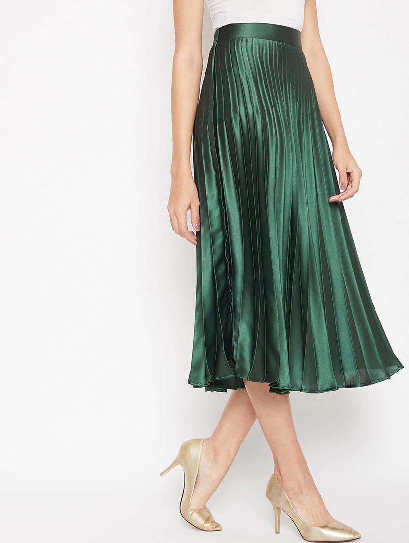 women mid-rise solid pleated skirt - 21008445 - Standard Image - 1