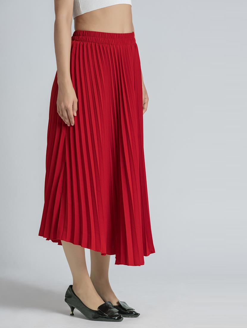 women mid-rise solid pleated skirt - 21008456 -  Standard Image - 1