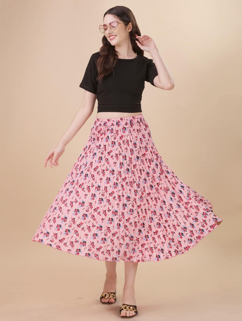 women floral printed a-line skirt - 21008460 - Standard Image - 4