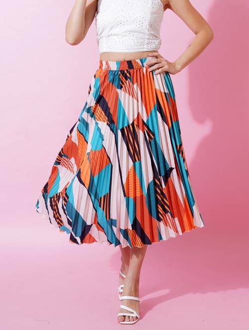 women abstract printed a-line skirt - 21008487 - Standard Image - 0