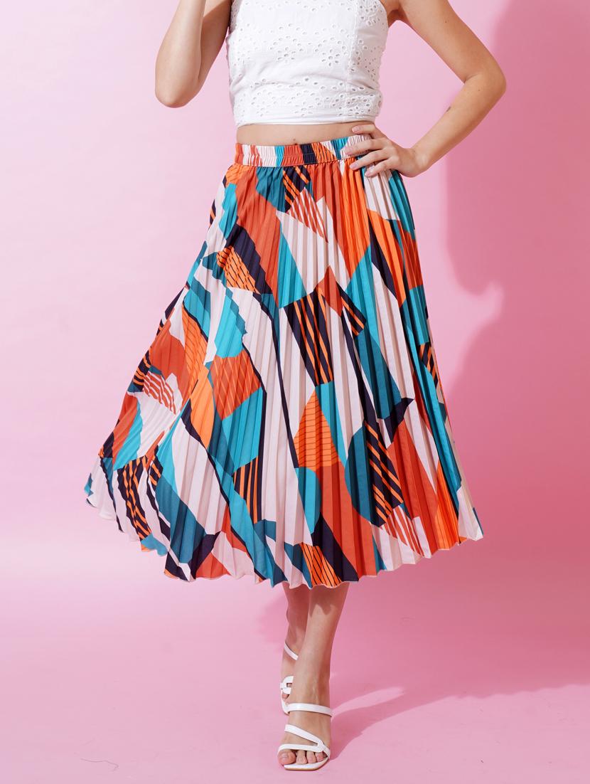 women abstract printed a-line skirt - 21008487 - Zoom Image - 0