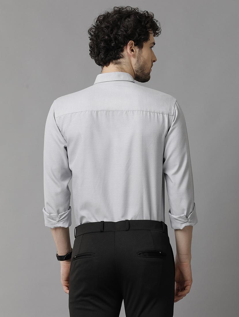 light grey cotton casual shirt - 21009207 - Standard Image - 1