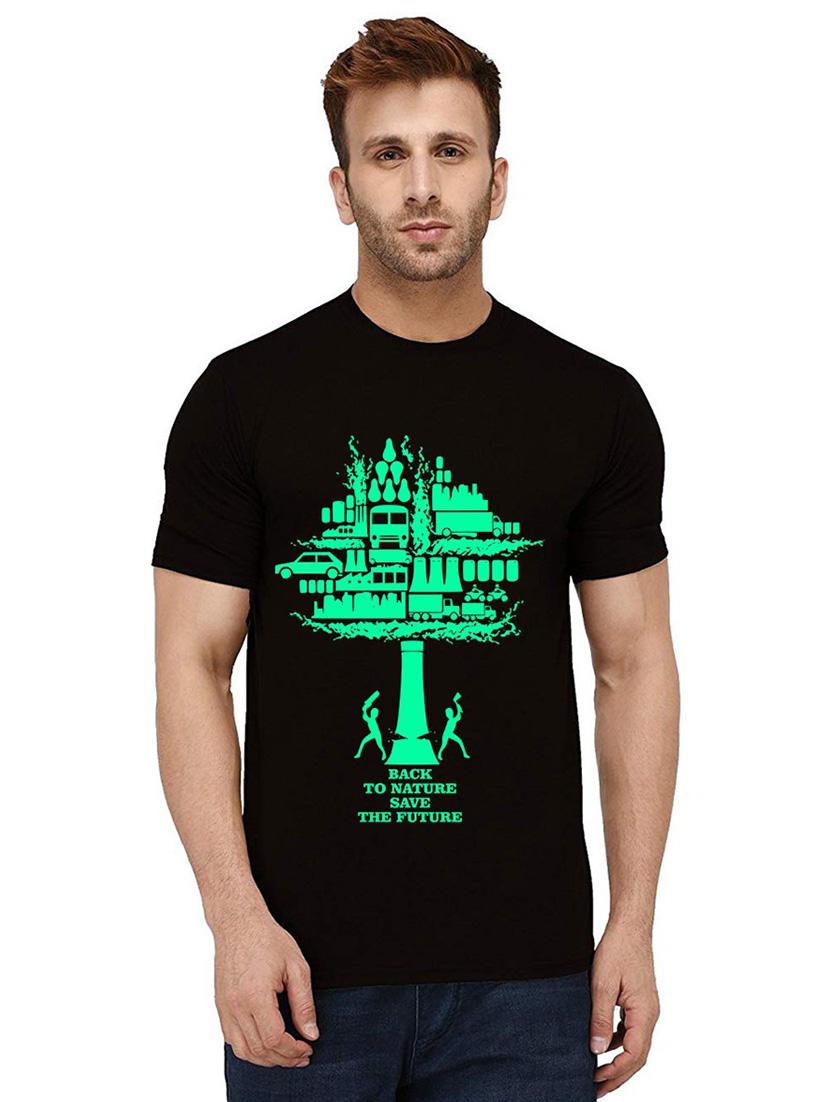 men's round neck front print t-shirt - 21011108 - Zoom Image - 0