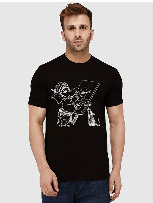 men round neck front print t-shirt - 21011276 - Standard Image - 0