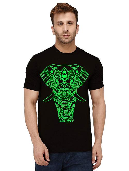 men's round neck front print t-shirt - 21012470 - Standard Image - 0
