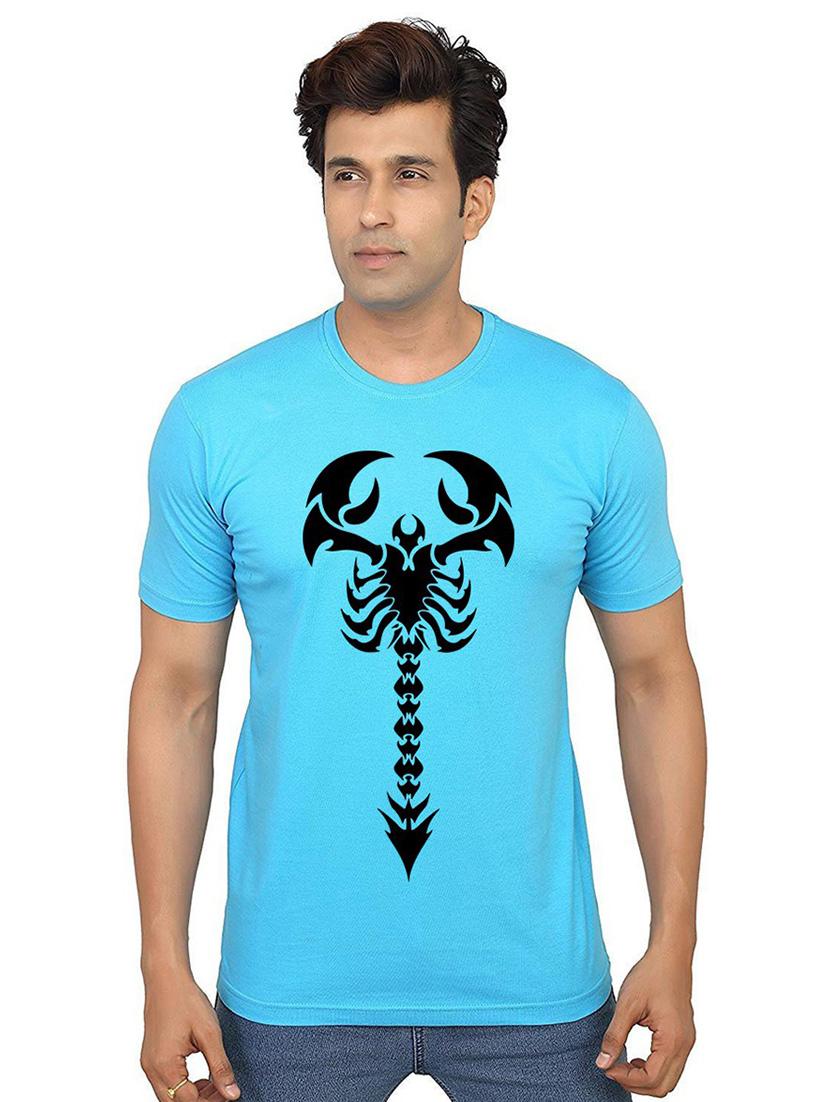 men round neck front print t-shirt