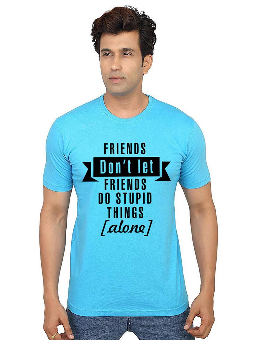 men round neck front print t-shirts - 21013348 - Zoom Image - 0
