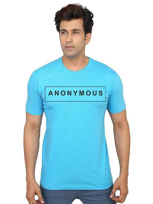 men's round neck front print t-shirt - 21014899 -  Standard Image - 0