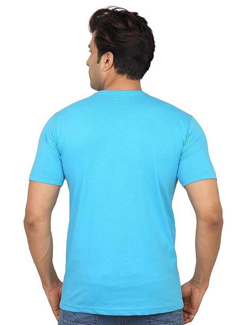 light blue front printed casual t-shirt - 21014932 -  Standard Image - 1