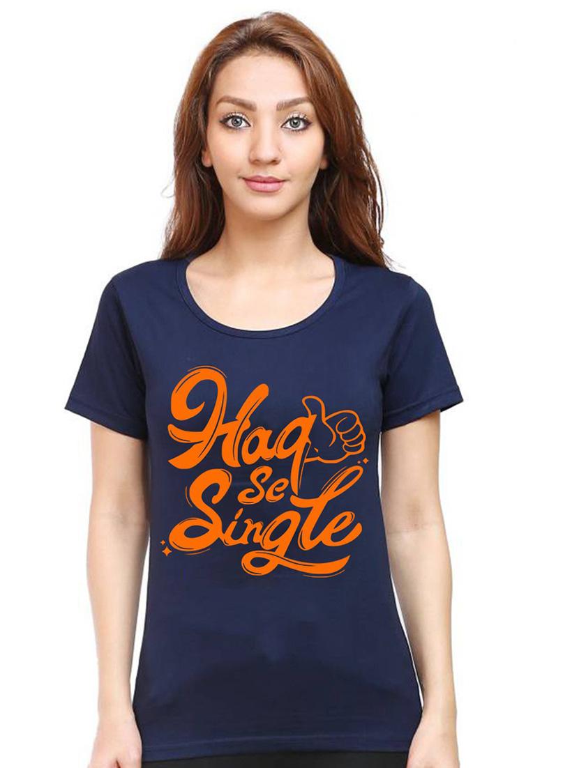 women round neck front print t-shirt - 21015564 - Zoom Image - 0