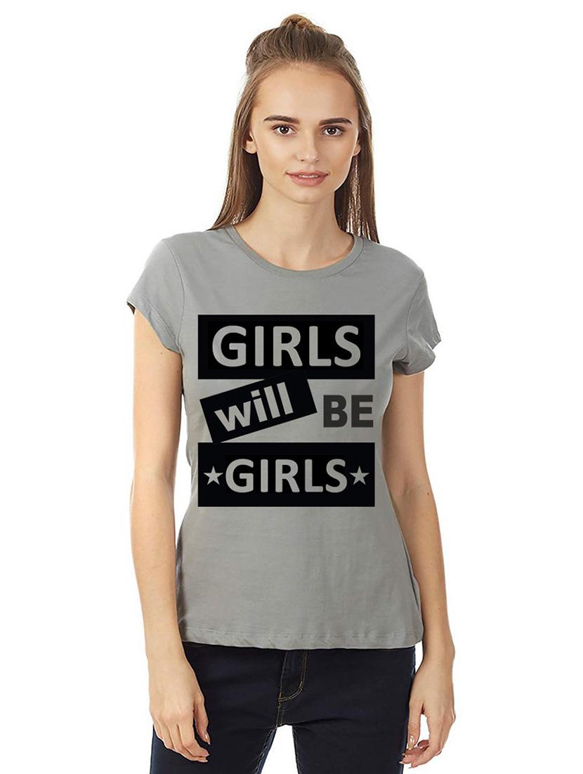 women round neck front print t-shirt - 21015594 - Zoom Image - 0