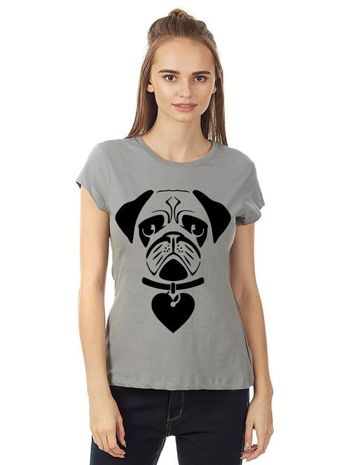 women round neck front print t-shirt - 21015617 - Standard Image - 0