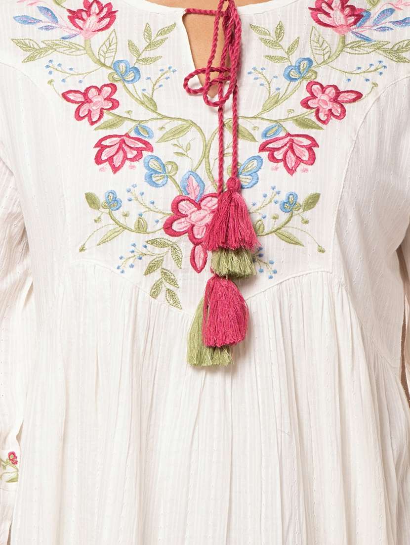 white embroidered detailed dress - 21015935 -  Standard Image - 6