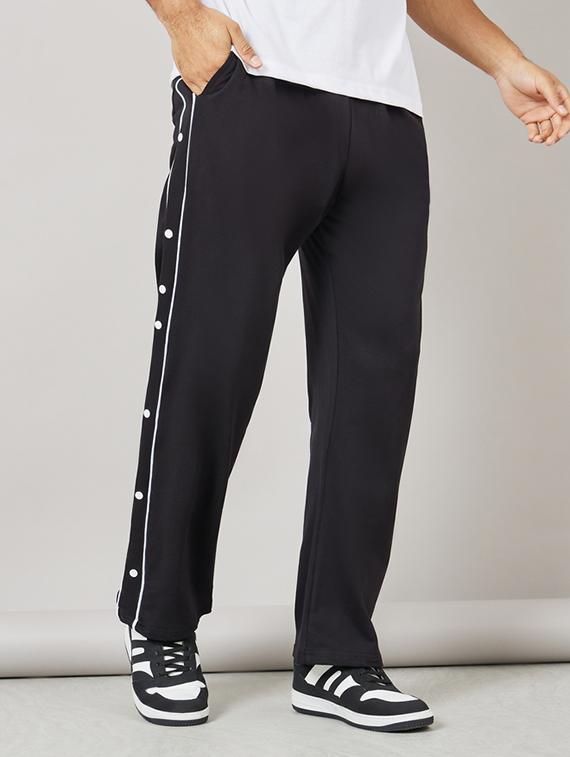 men black side taped track pant