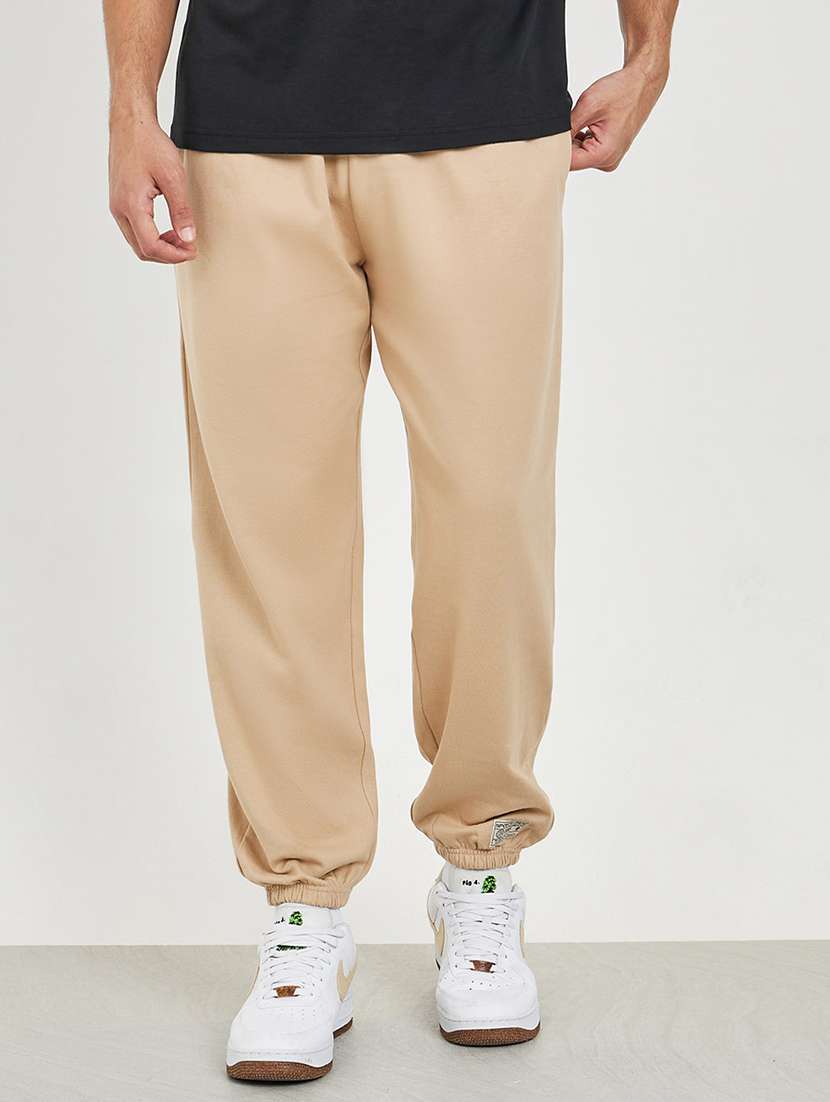 men solid beige regular jogger - 21016015 -  Standard Image - 1