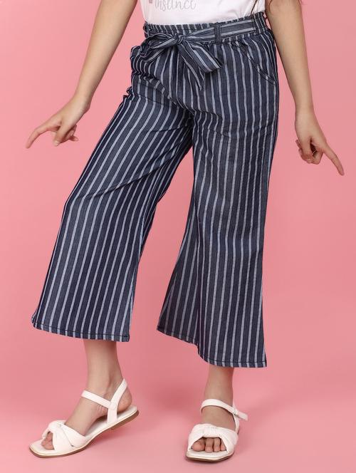 girls striped cotton trouser - 21016170 - Standard Image - 0