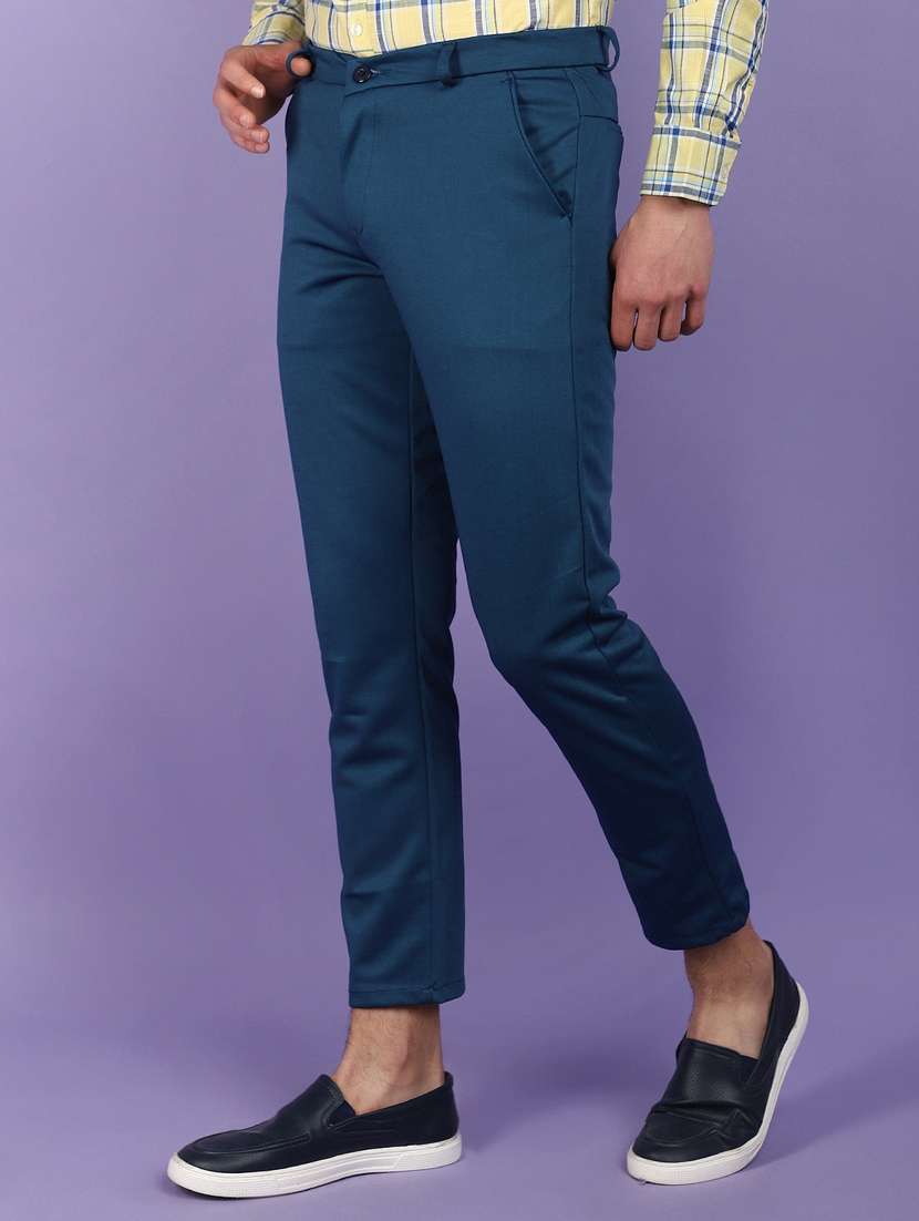 men solid ankle length chinos  - 21016210 -  Standard Image - 1