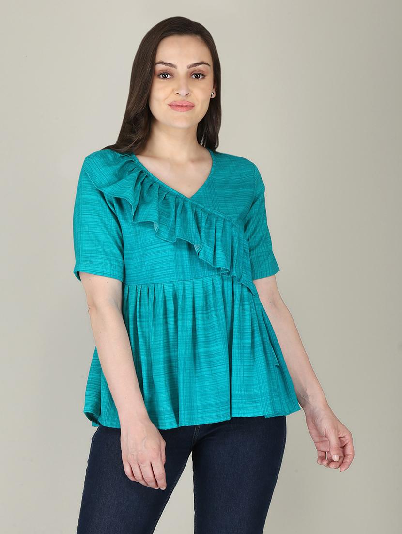 blue viscose top - 21016423 - Zoom Image - 0