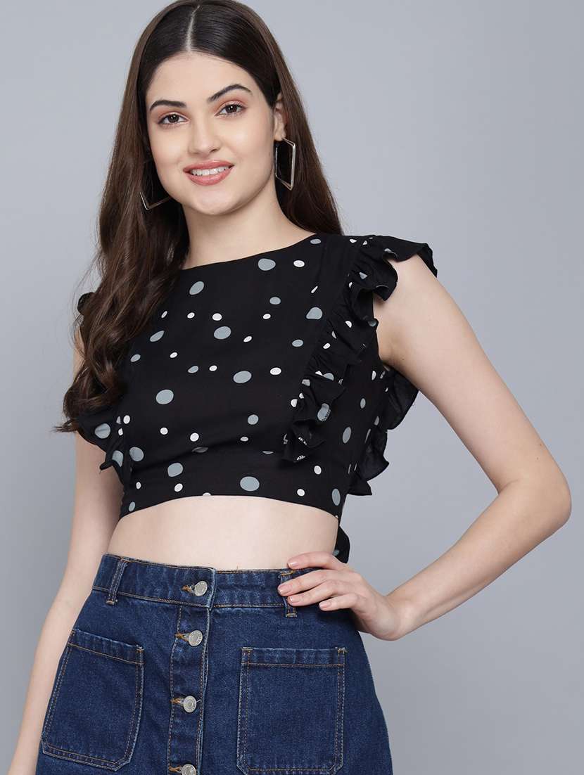 black viscose crop top