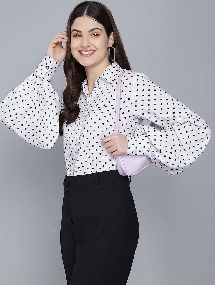 white printed detailed casual shirt - 21016451 -  Standard Image - 1
