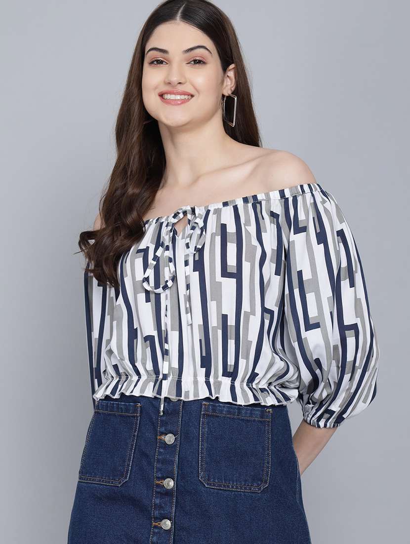 multicolored viscose crop top