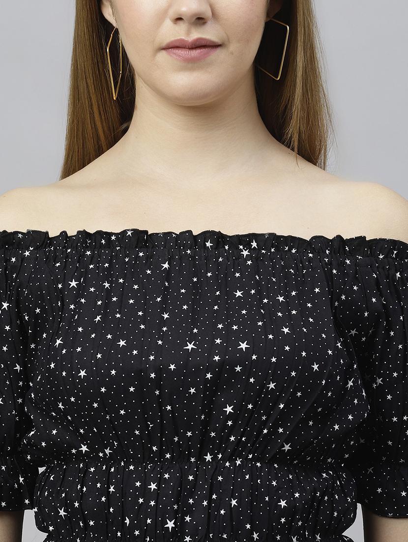 black printed detailed casual top - 21016496 - Standard Image - 4