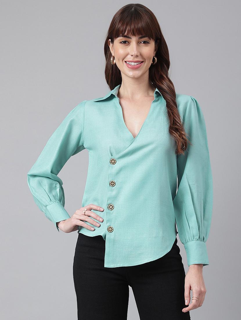 light blue polyester top - 21016512 - Zoom Image - 0