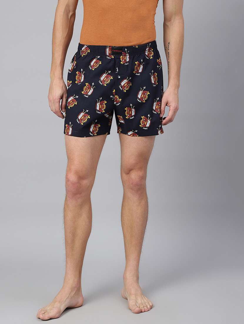 navy blue cotton boxer