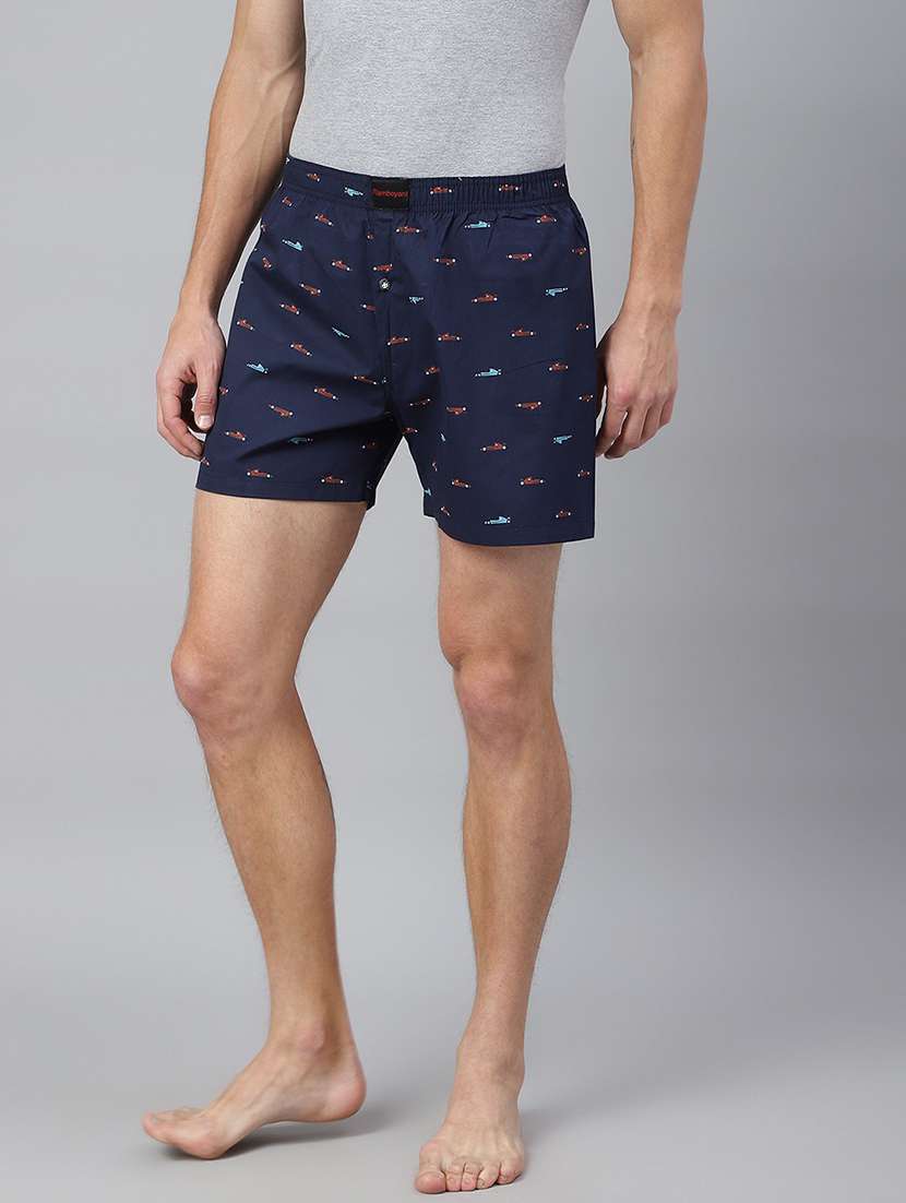 navy blue cotton boxer - 21016564 -  Standard Image - 1