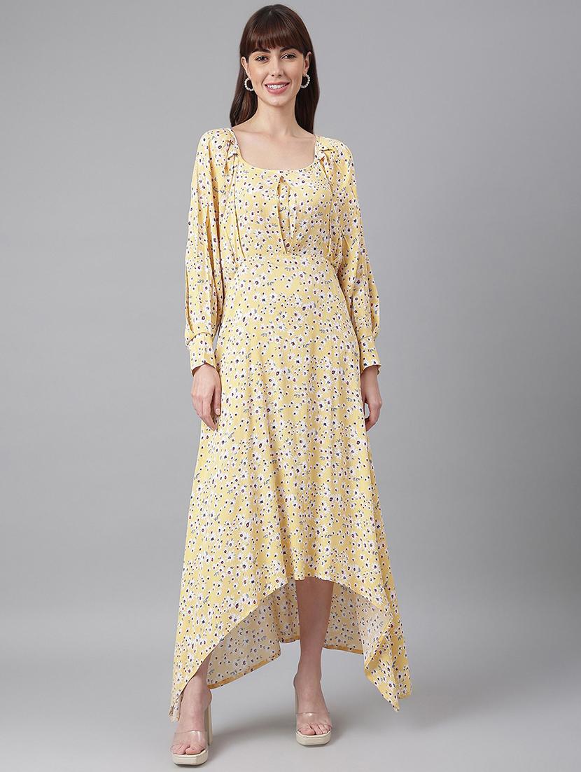 women yellow printed fit & flare dress - 21016648 -  Zoom Image - 0