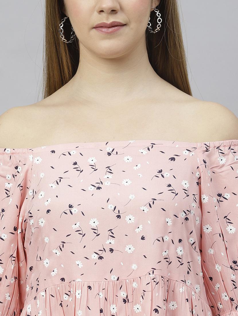pink floral printed tiered detailed dress - 21016653 - Standard Image - 4