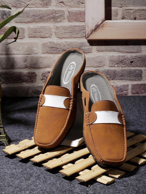 tan mesh & synthetic slip on shoes - 21016703 -  Standard Image - 0
