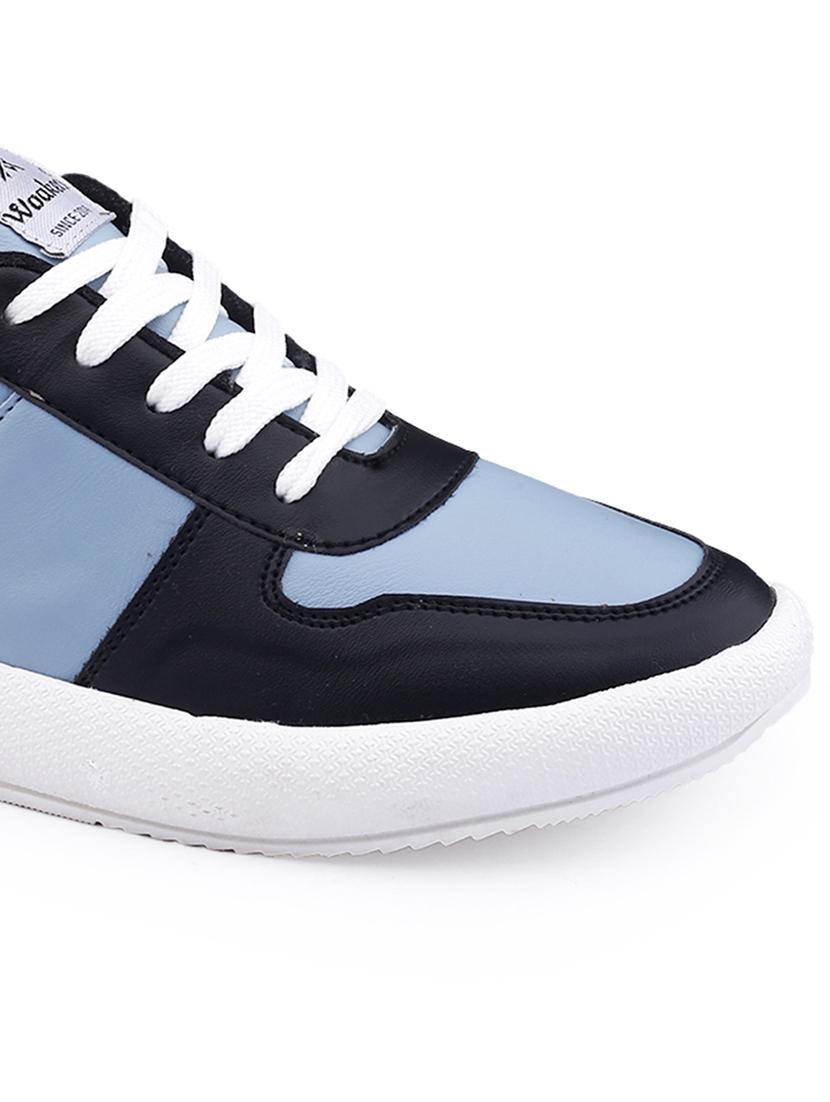 light blue pu lace up sneakers - 21016708 - Standard Image - 4