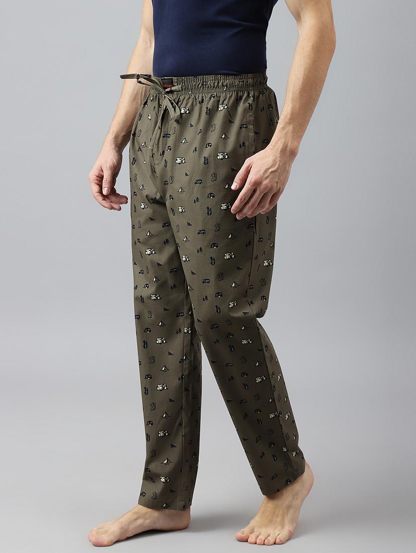 green printed cotton pyjama - 21016741 - Standard Image - 1