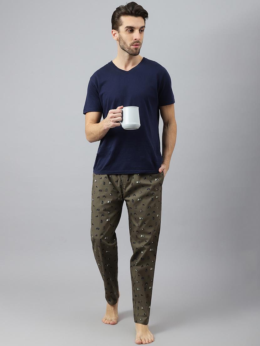 green printed cotton pyjama - 21016741 - Standard Image - 4